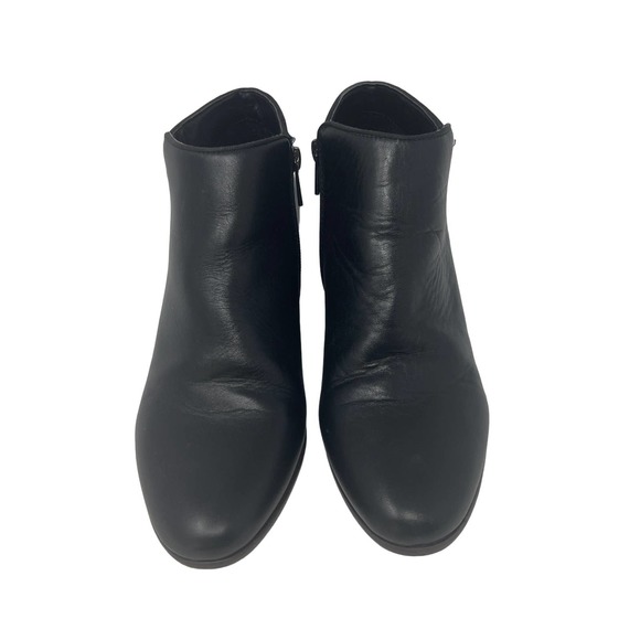 Crown vintage size 9 black leather Tabatha zip up ankle booties - Picture 2 of 8